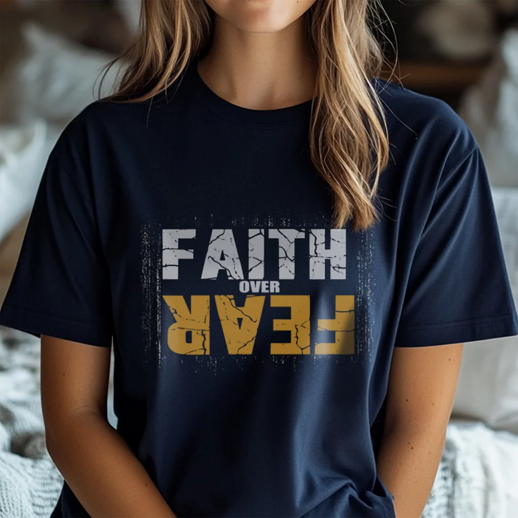 Faith Over Fear Women's Triblend Tee - Christian T-Shirt - Inspirational Shirt - Religious Gift for Her | Lily's Pad Studio