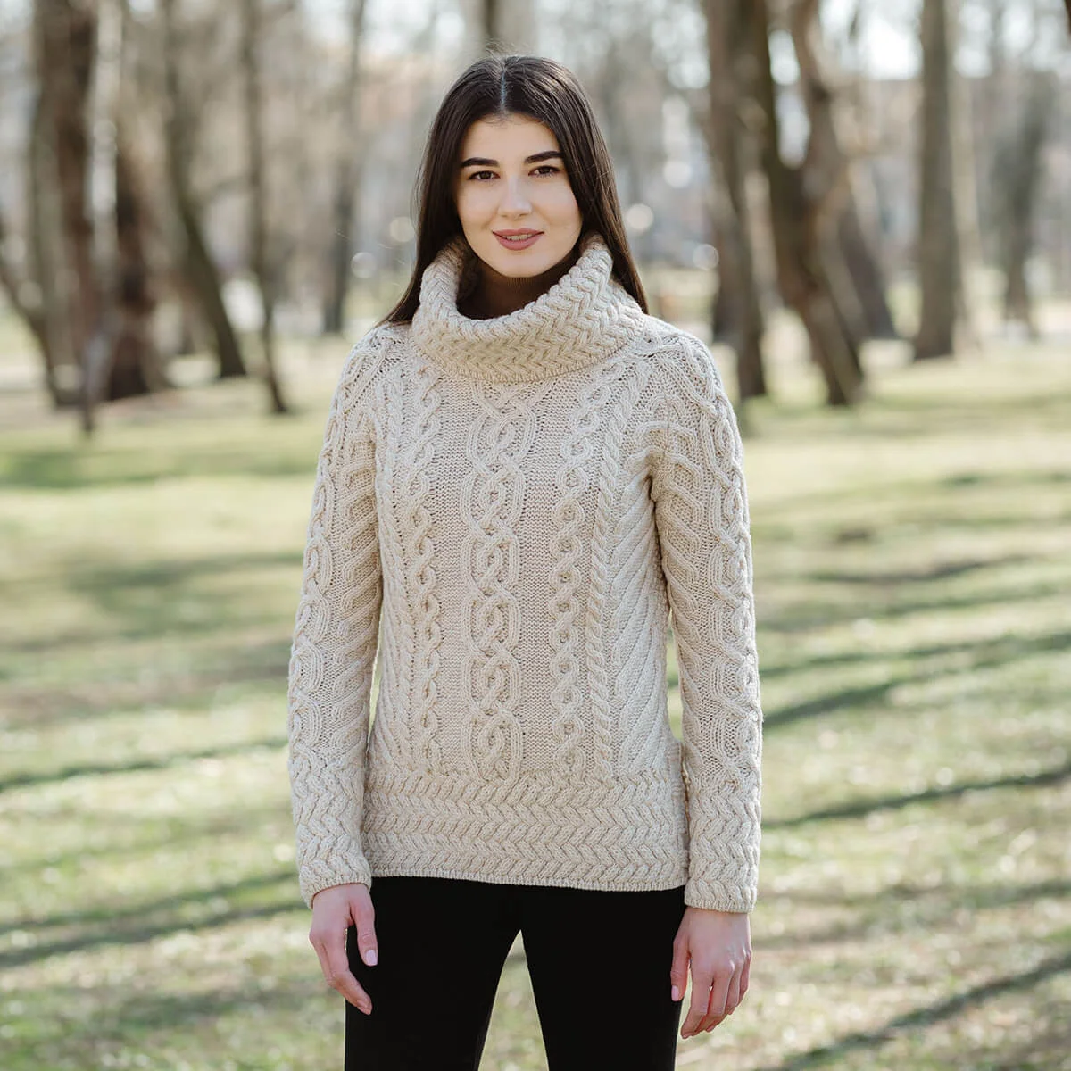 Fisherman Wool Funnel Neck Sweater - Image 5 | Lily's Pad Studio
