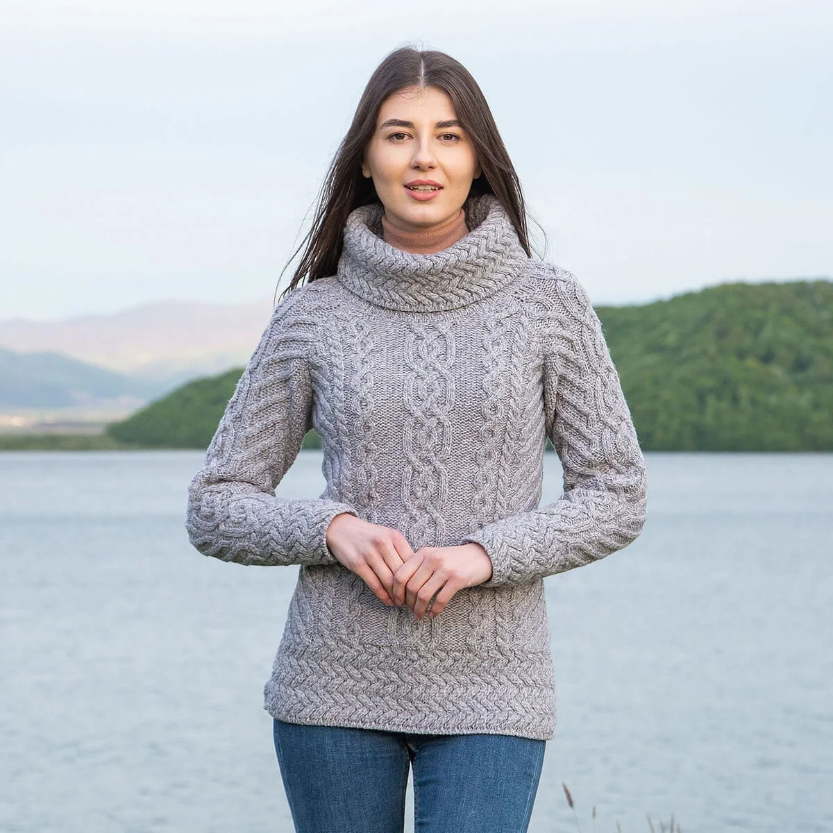 Fisherman Wool Funnel Neck Sweater - Image 6 | Lily's Pad Studio