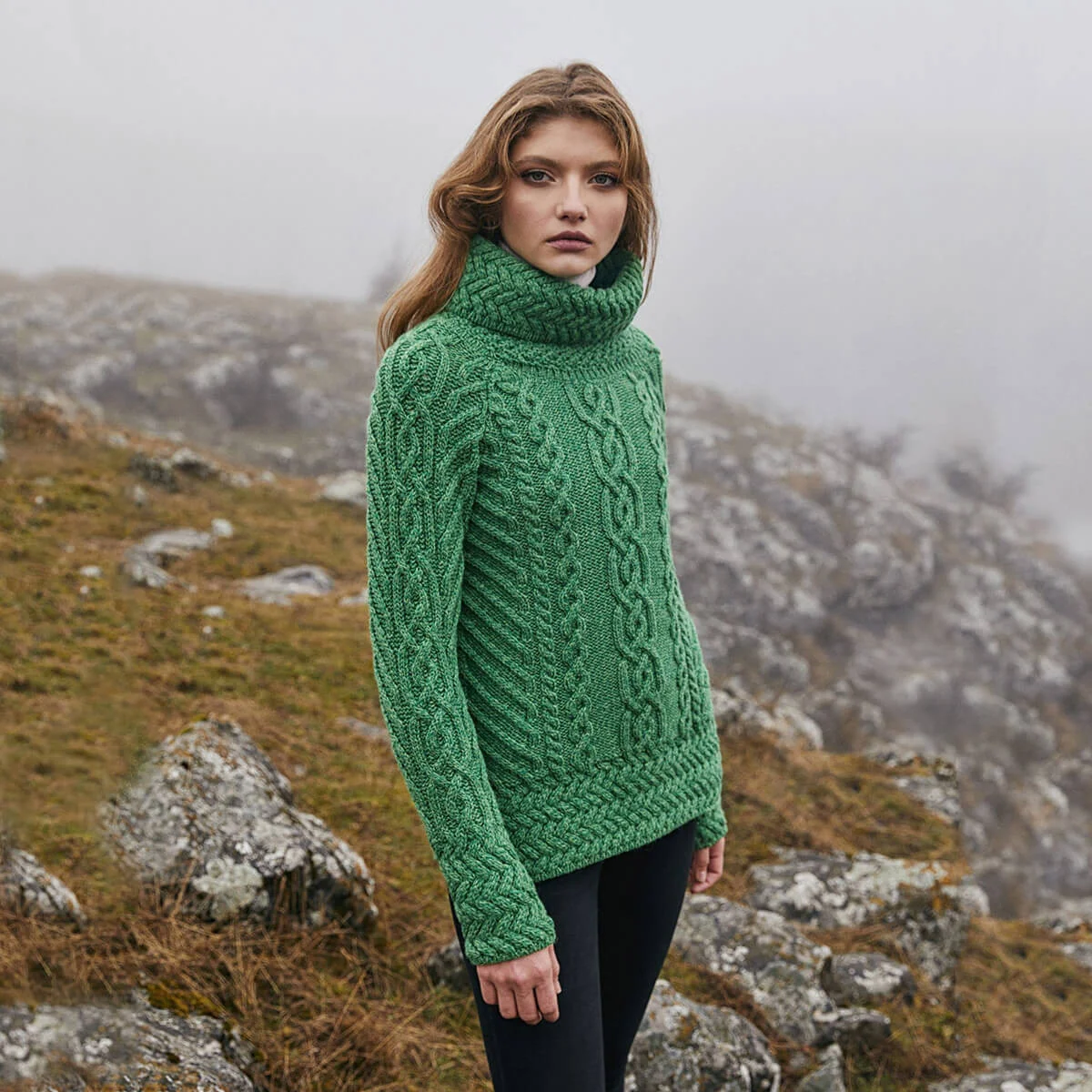 Fisherman Wool Funnel Neck Sweater - Image 7 | Lily's Pad Studio