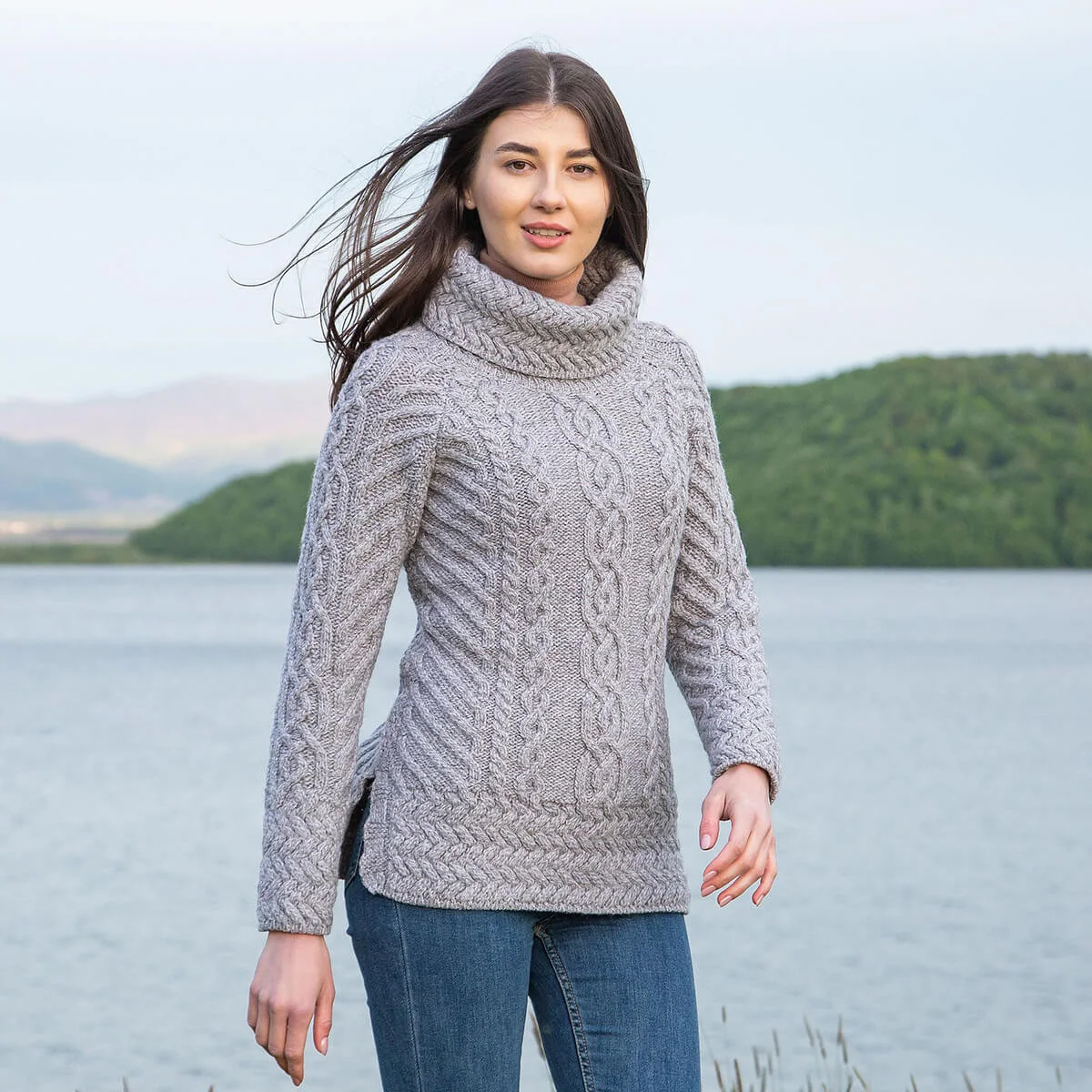 Fisherman Wool Funnel Neck Sweater - Image 8 | Lily's Pad Studio