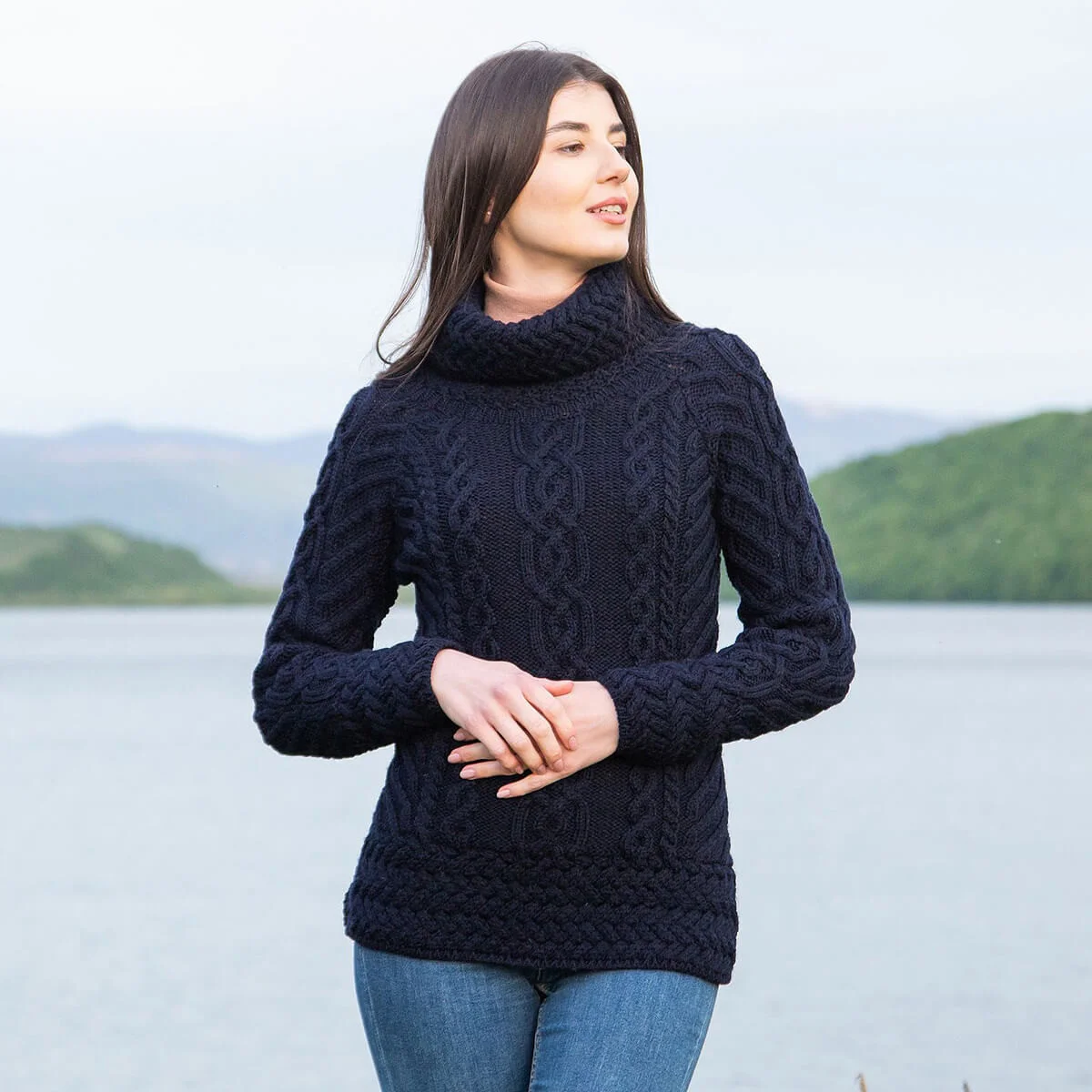 Fisherman Wool Funnel Neck Sweater - Image 9 | Lily's Pad Studio
