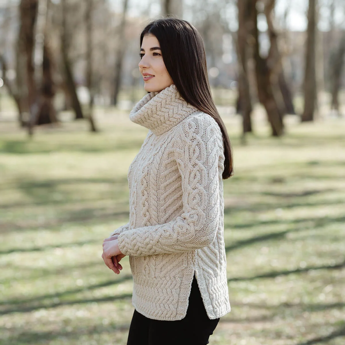 Fisherman Wool Funnel Neck Sweater - Image 10 | Lily's Pad Studio