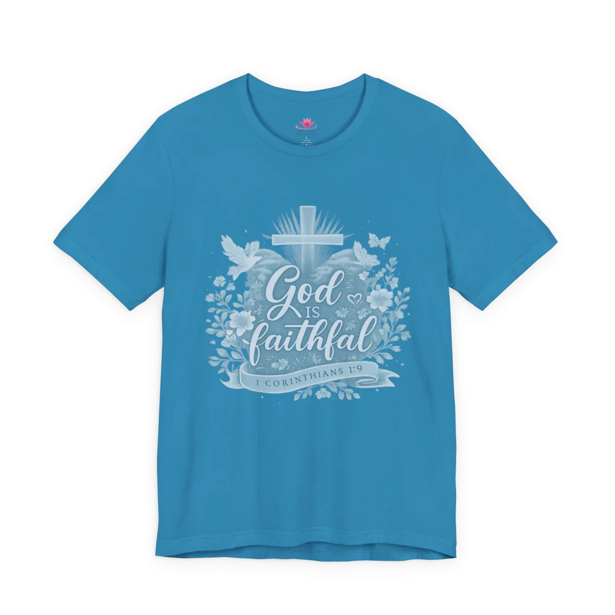 God Is Faithful Floral Lamentations 3:22 T-Shirt – Inspirational Scriptural Christian Tee - Image 5 | Lily's Pad Studio