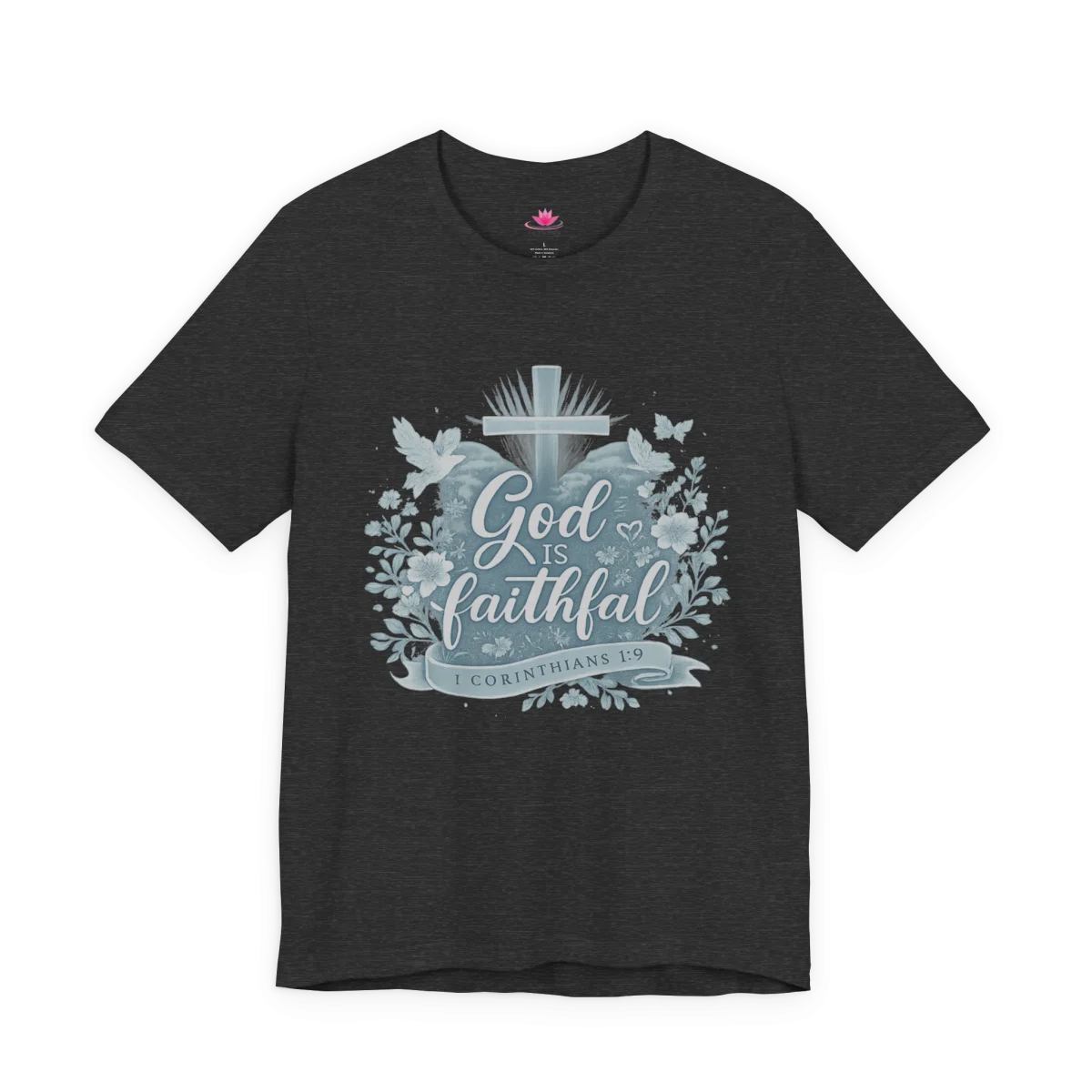 God Is Faithful Floral Lamentations 3:22 T-Shirt – Inspirational Scriptural Christian Tee - Image 6 | Lily's Pad Studio