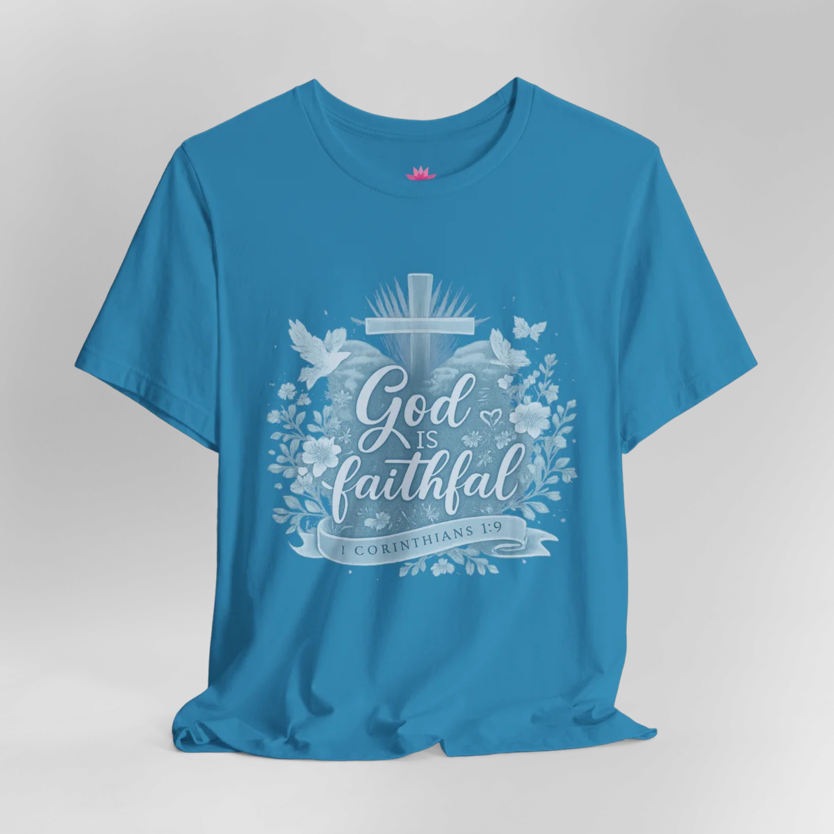 God Is Faithful Floral Lamentations 3:22 T-Shirt – Inspirational Scriptural Christian Tee - Image 7 | Lily's Pad Studio