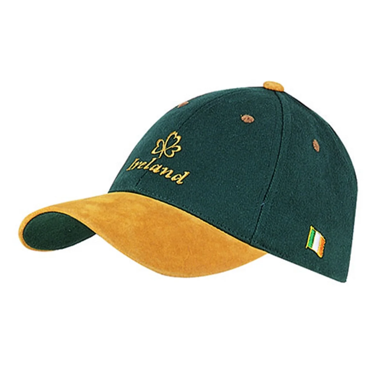 Green Irish Shamrock Baseball Cap with Suede Peak - Image 3 | Lily's Pad Studio