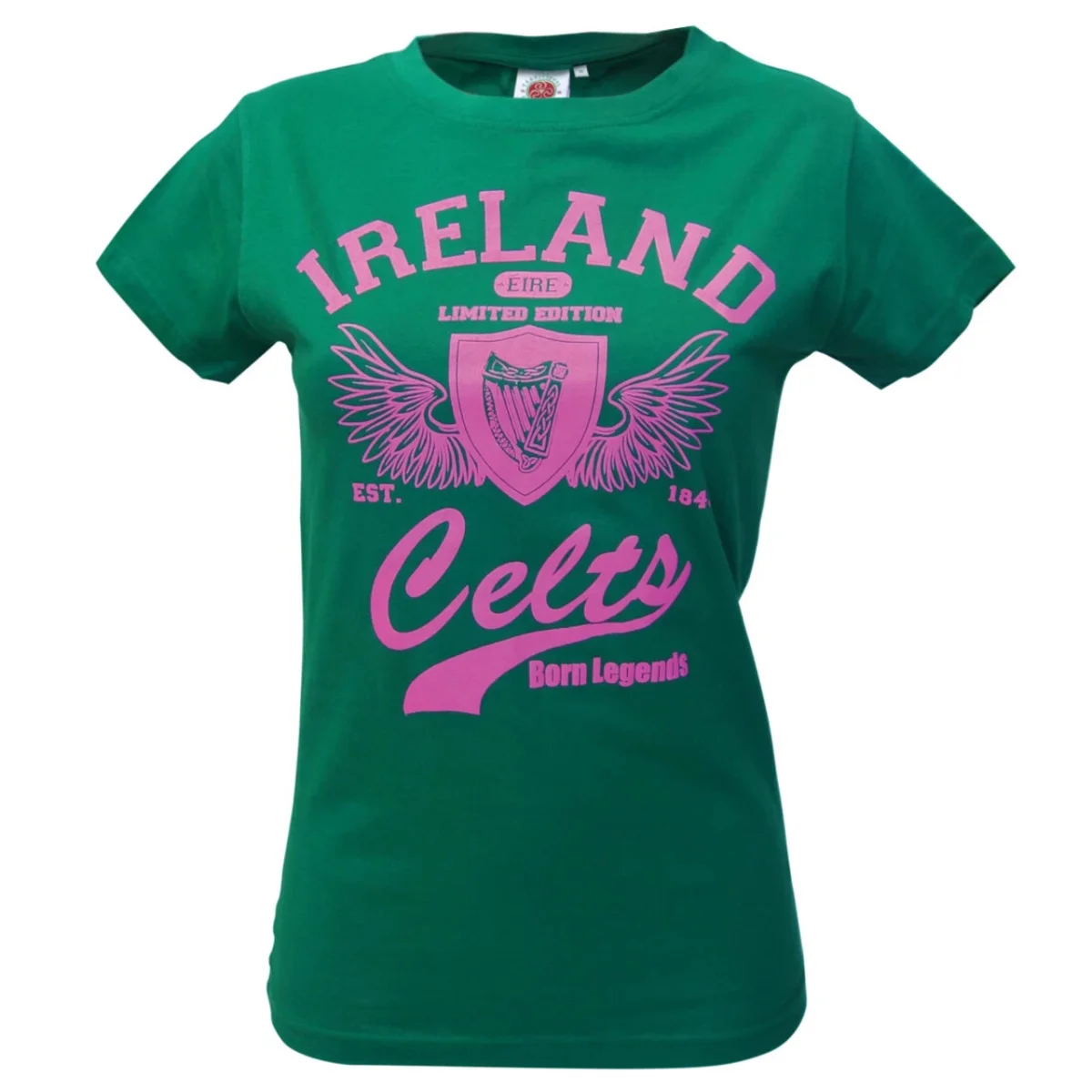 Green & Pink Celtic Ireland Ladies T-Shirt | Lily's Pad Studio