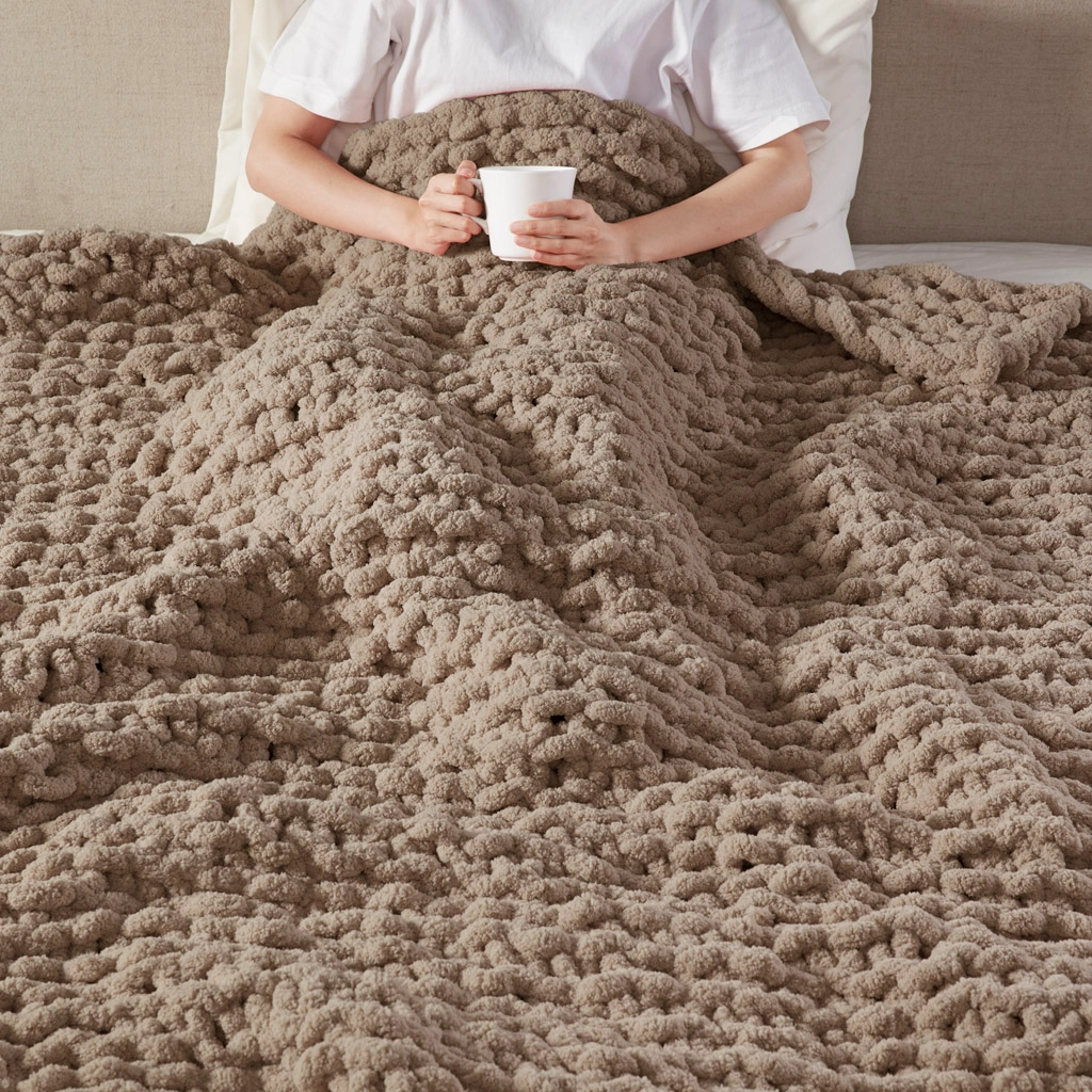 Handmade Chenille Chunky Knit Throw Blanket – Cozy Knit Throw for Couch, Bed & Home Decor - Image 24 | Lily's Pad Studio