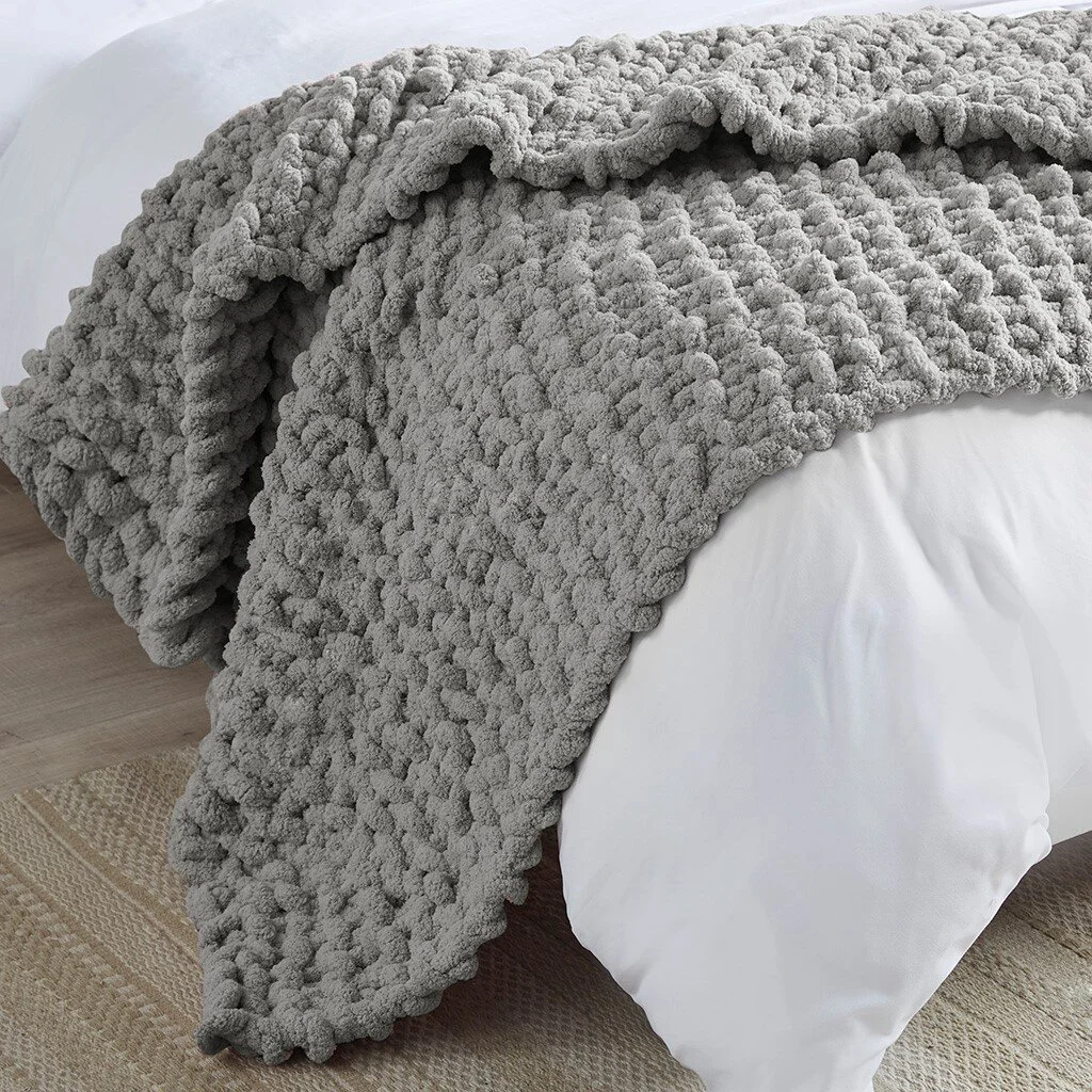 Handmade Chenille Chunky Knit Throw Blanket – Cozy Knit Throw for Couch, Bed & Home Decor - Image 28 | Lily's Pad Studio