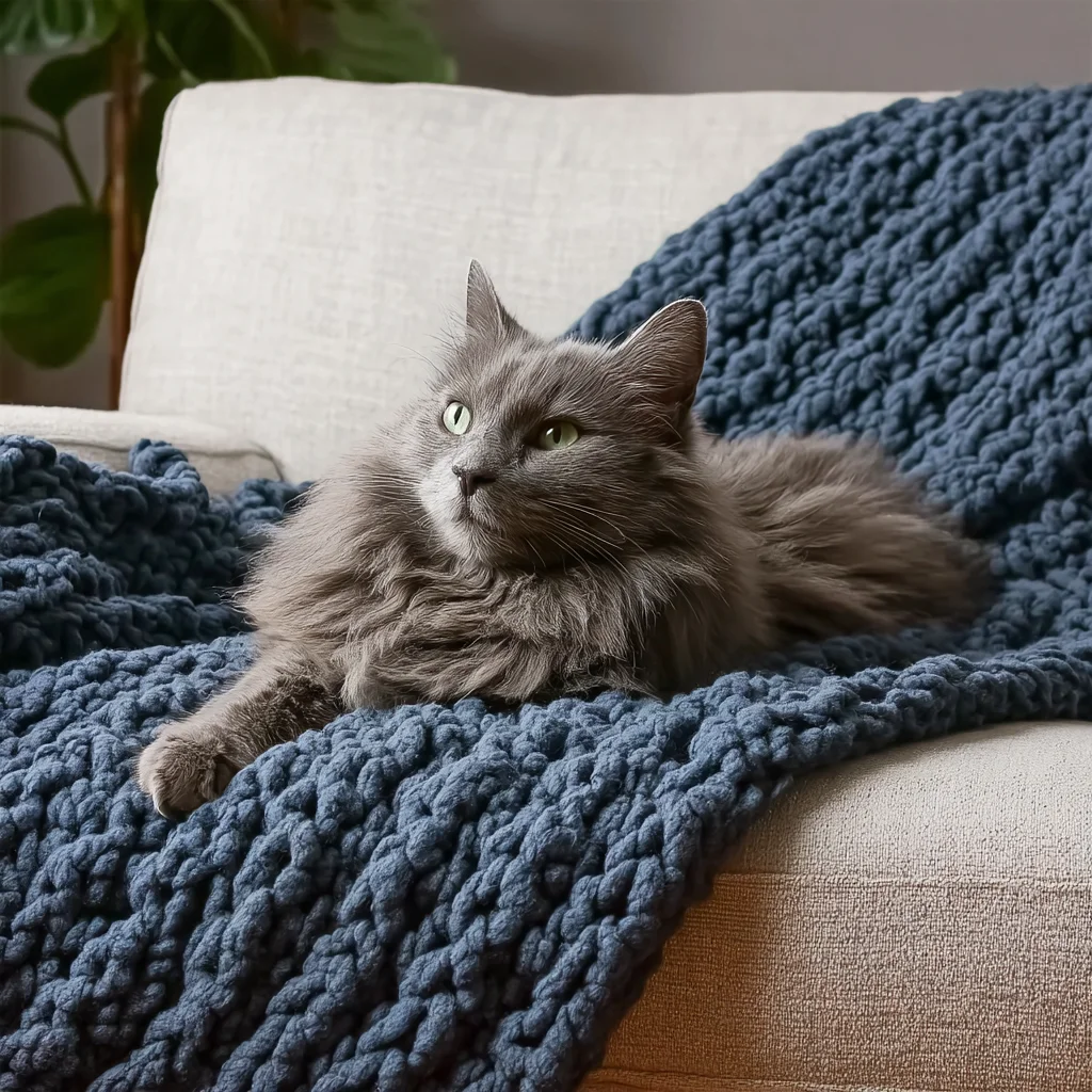 Handmade Chenille Chunky Knit Throw Blanket – Cozy Knit Throw for Couch, Bed & Home Decor - Image 3 | Lily's Pad Studio