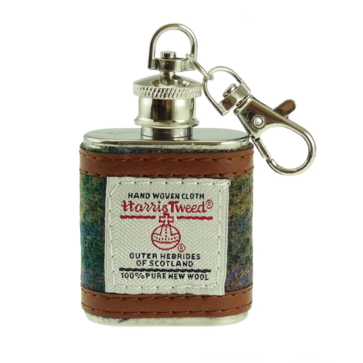 Harris Tweed 1oz Hip Flask Keyrings - Set of 12 - Drinkware | Lily's Pad Studio