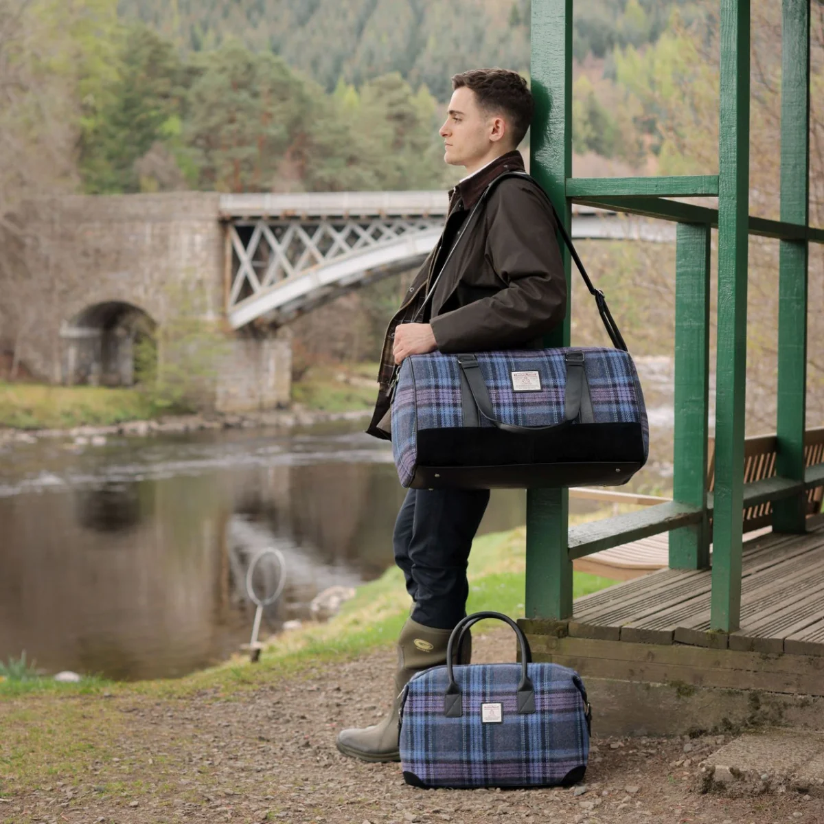 Harris Tweed Clyde Weekend Bag - Image 2 | Lily's Pad Studio