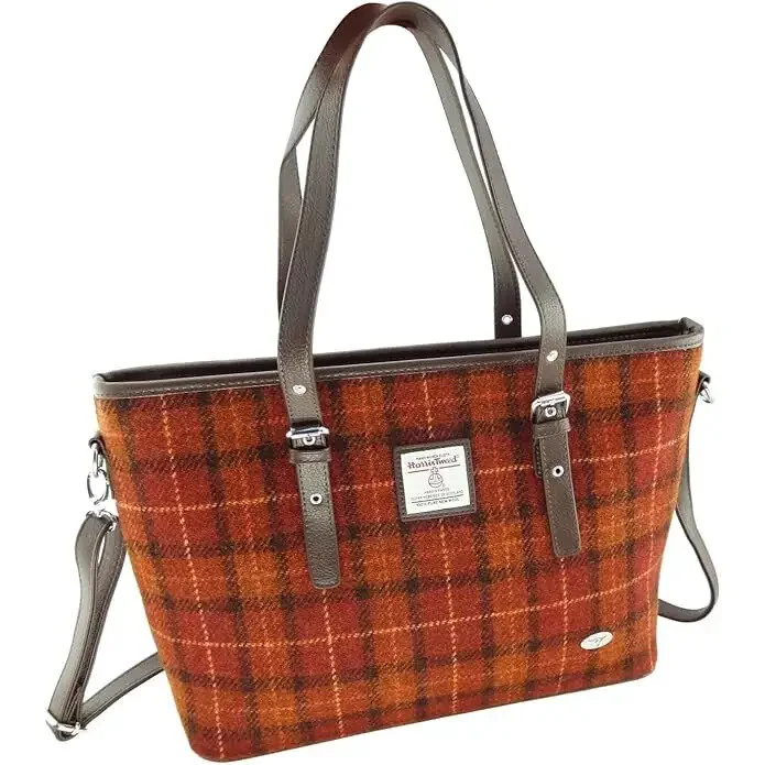 Harris Tweed Large Ladies Tote Bag by Glen Appin – Authentic Scottish Wool - Image 5 | Lily's Pad Studio