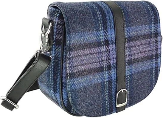 Harris Tweed Scottish Shoulder Bag with Adjustable Strap | Authentic Handwoven Wool Crossbody - Image 3 | Lily's Pad Studio