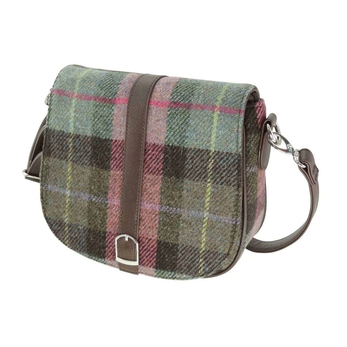 Harris Tweed Scottish Shoulder Bag with Adjustable Strap | Authentic Handwoven Wool Crossbody - Image 4 | Lily's Pad Studio