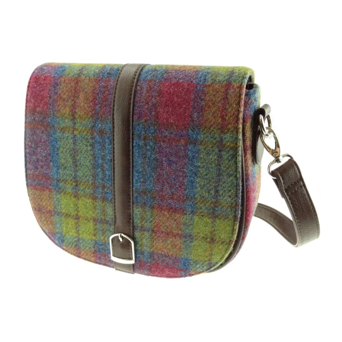Harris Tweed Scottish Shoulder Bag with Adjustable Strap | Authentic Handwoven Wool Crossbody - Image 5 | Lily's Pad Studio