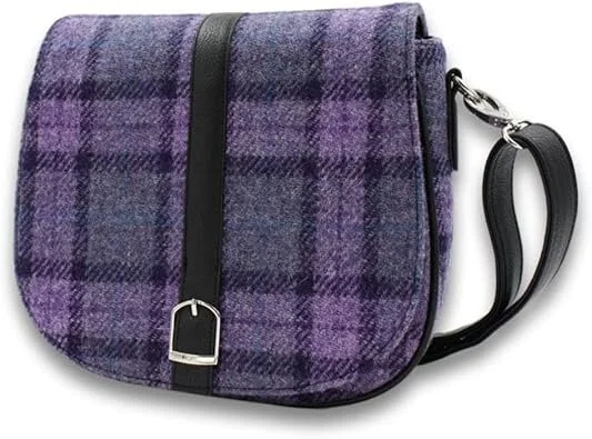 Harris Tweed Scottish Shoulder Bag with Adjustable Strap | Authentic Handwoven Wool Crossbody - Image 6 | Lily's Pad Studio