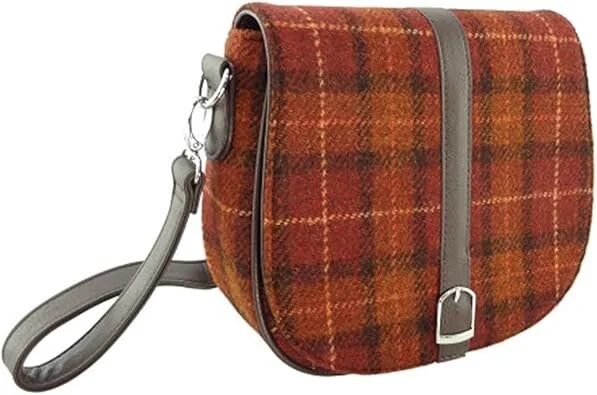 Harris Tweed Scottish Shoulder Bag with Adjustable Strap | Authentic Handwoven Wool Crossbody - Image 10 | Lily's Pad Studio