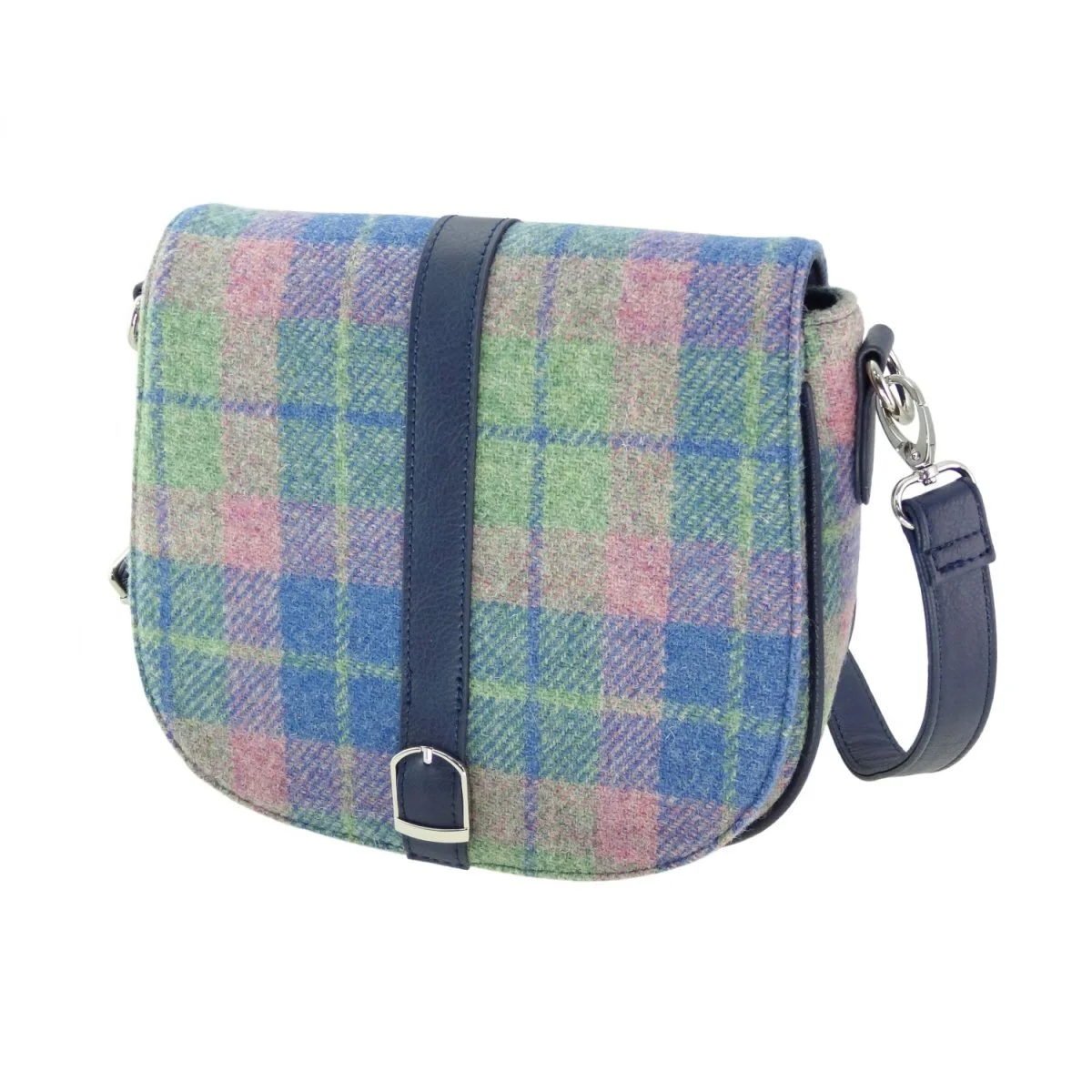 Harris Tweed Scottish Shoulder Bag with Adjustable Strap | Authentic Handwoven Wool Crossbody - Image 11 | Lily's Pad Studio