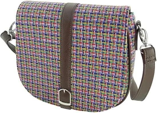 Harris Tweed Scottish Shoulder Bag with Adjustable Strap | Authentic Handwoven Wool Crossbody - Image 13 | Lily's Pad Studio