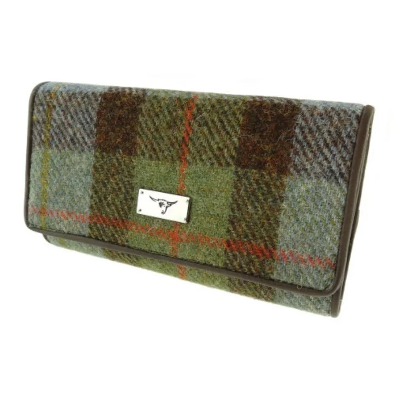 Harris Tweed Tartan Purse with ID Window – Zip Wallet with Card Slots & Coin Pouch - Image 3 | Lily's Pad Studio