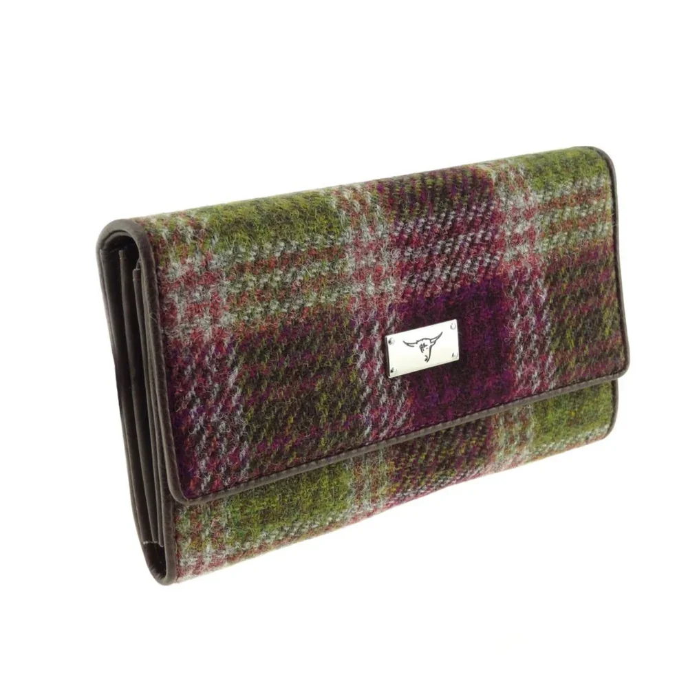 Harris Tweed Tartan Purse with ID Window – Zip Wallet with Card Slots & Coin Pouch - Image 6 | Lily's Pad Studio