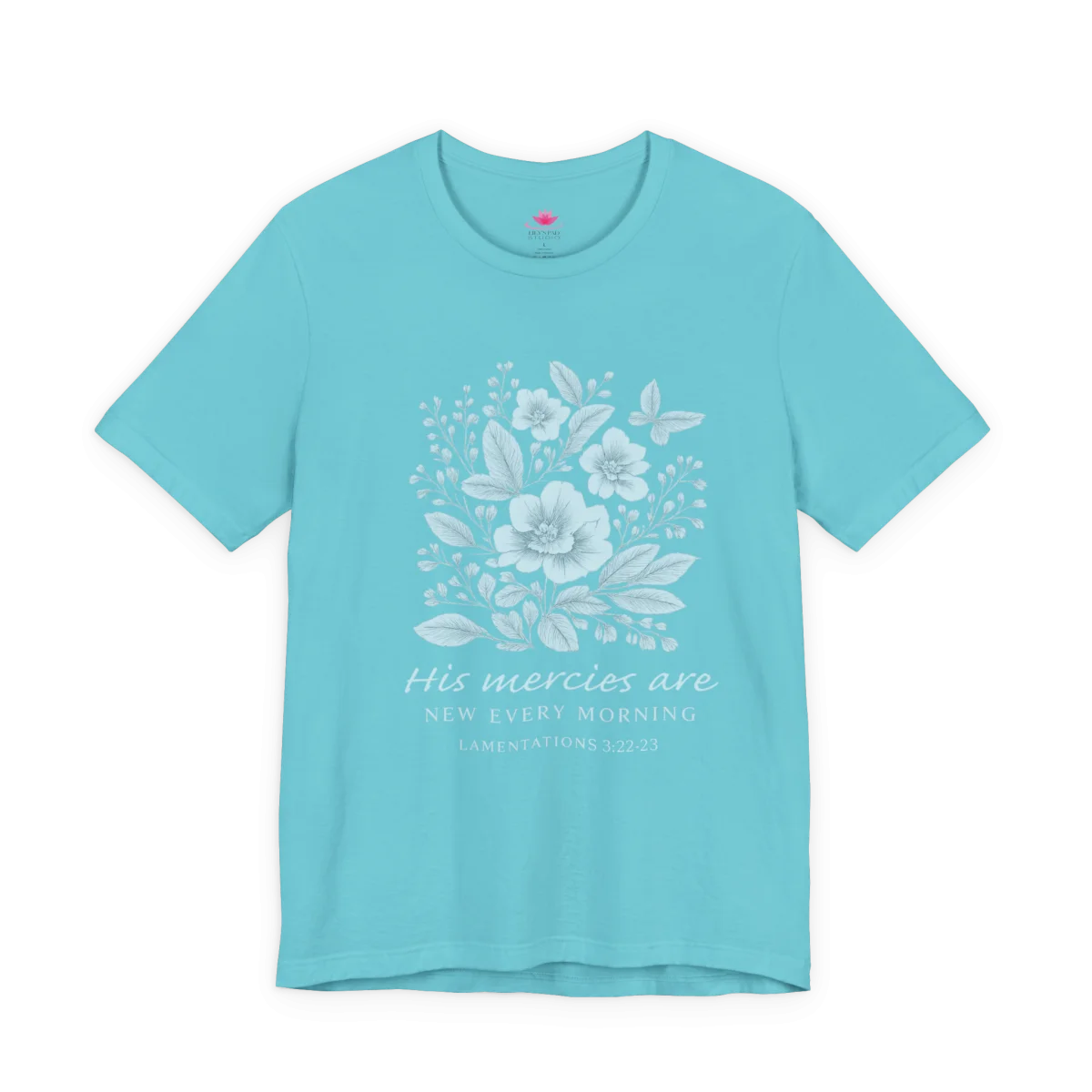 His Mercies Are New Every Morning T-Shirt – Inspirational Christian Graphic Tee - Image 4 | Lily's Pad Studio