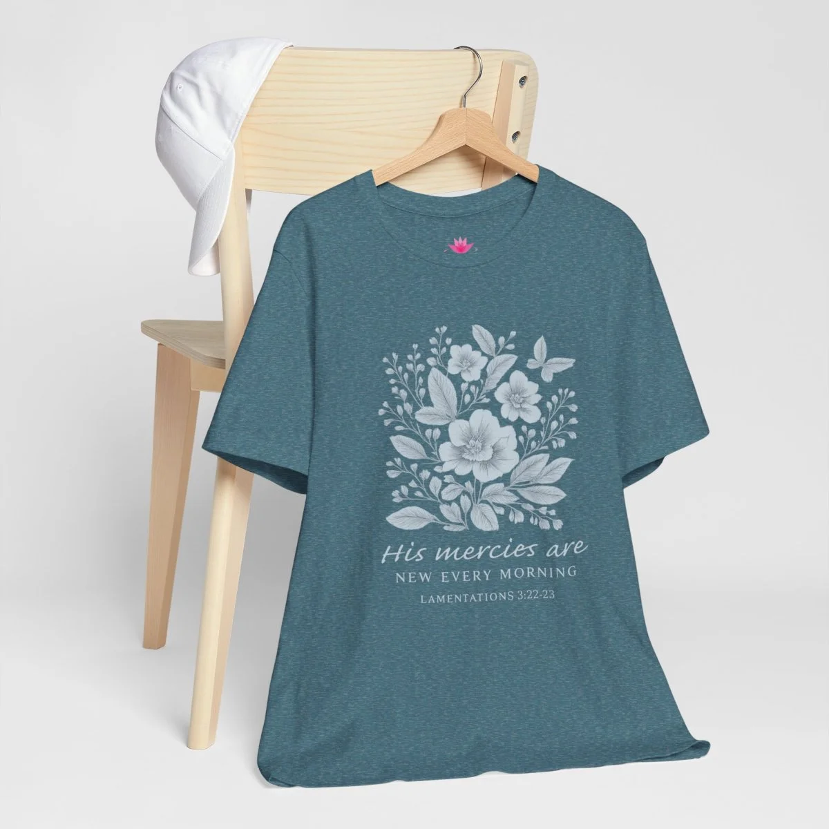 His Mercies Are New Every Morning T-Shirt – Inspirational Christian Graphic Tee - Image 10 | Lily's Pad Studio