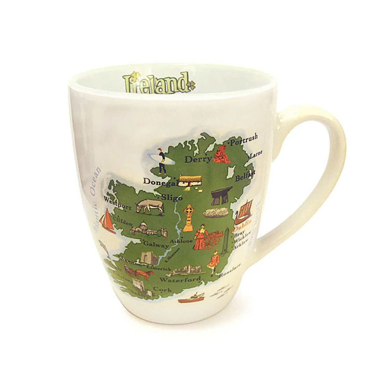 Ireland Map Bone China Mug – Heritage Symbols Drinkware - Image 3 | Lily's Pad Studio