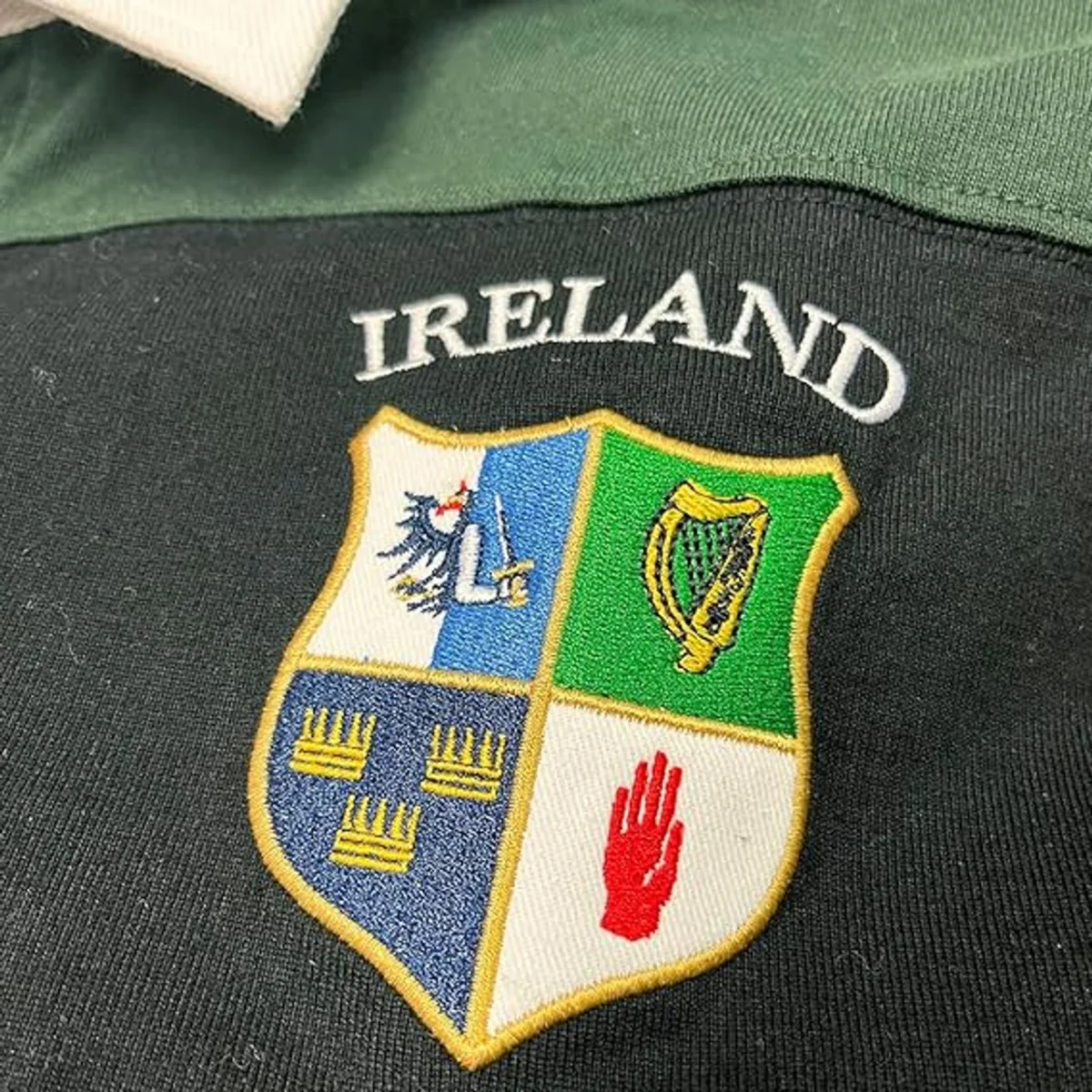 Irish Crest Men's Long Sleeve Rugby Shirt - Image 4 | Lily's Pad Studio