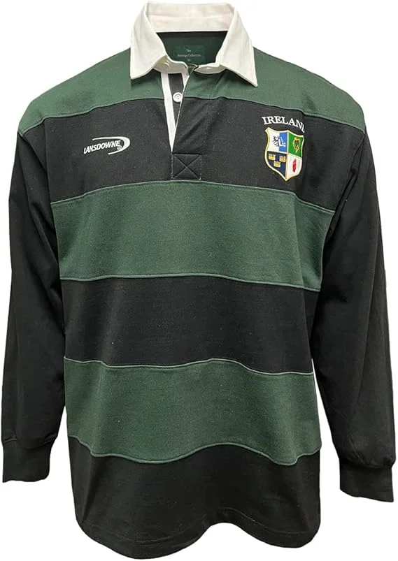 Irish Crest Men's Long Sleeve Rugby Shirt - Image 6 | Lily's Pad Studio