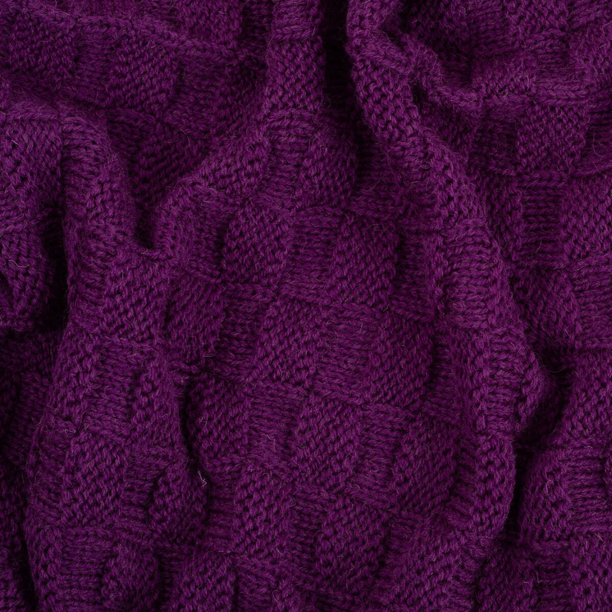 Irish Fisherman Aran Wool Throw Blanket – Basket Stitch Celtic Decor - Image 10 | Lily's Pad Studio