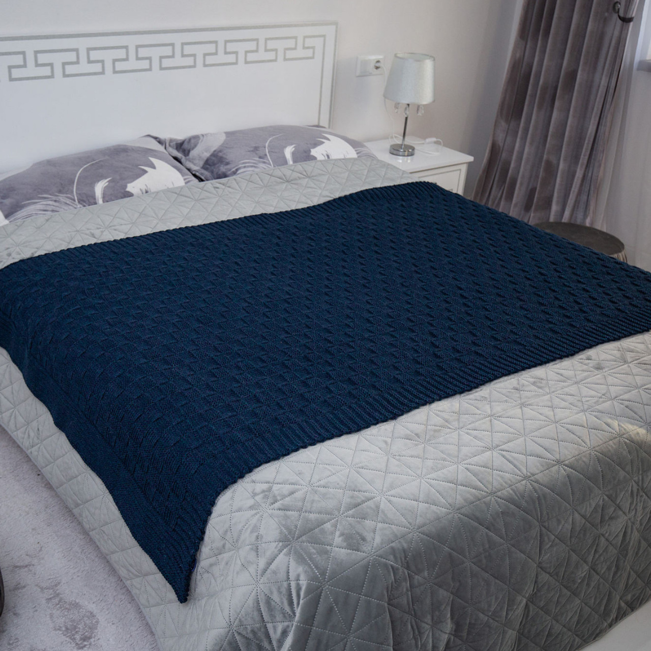 Irish Fisherman Aran Wool Throw Blanket – Basket Stitch Celtic Decor