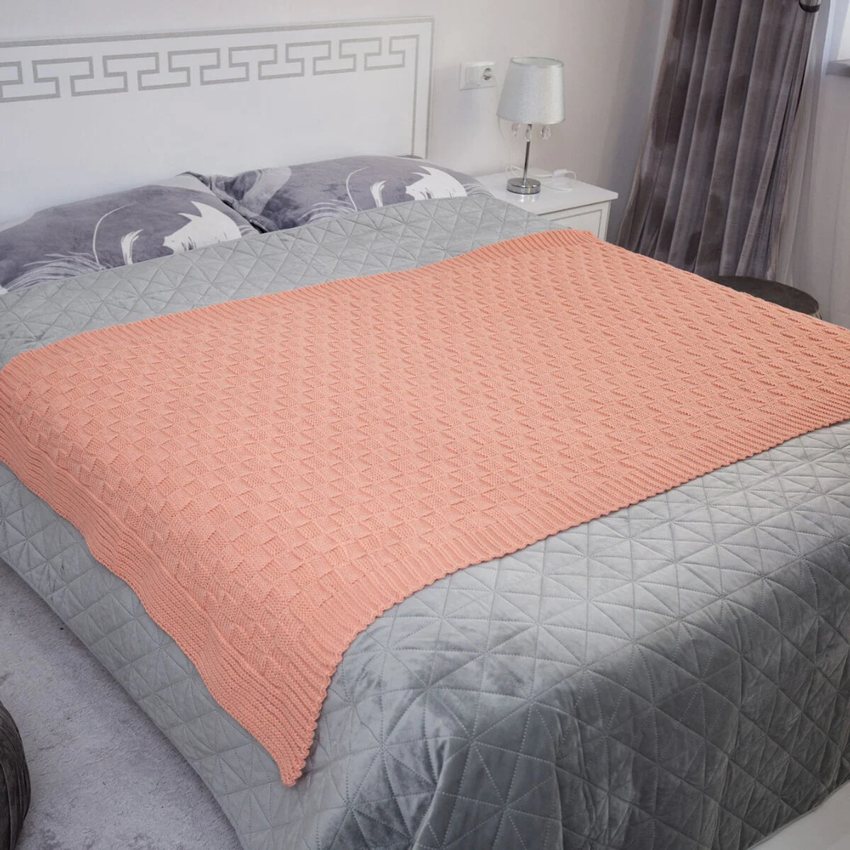 Irish Fisherman Aran Wool Throw Blanket – Basket Stitch Celtic Decor - Image 13 | Lily's Pad Studio