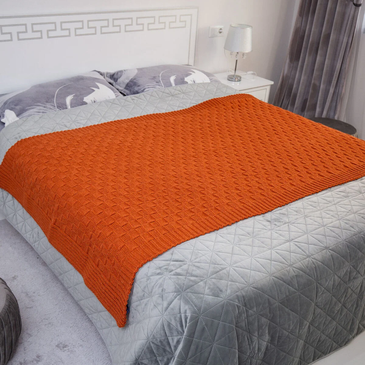 Irish Fisherman Aran Wool Throw Blanket – Basket Stitch Celtic Decor - Image 14 | Lily's Pad Studio