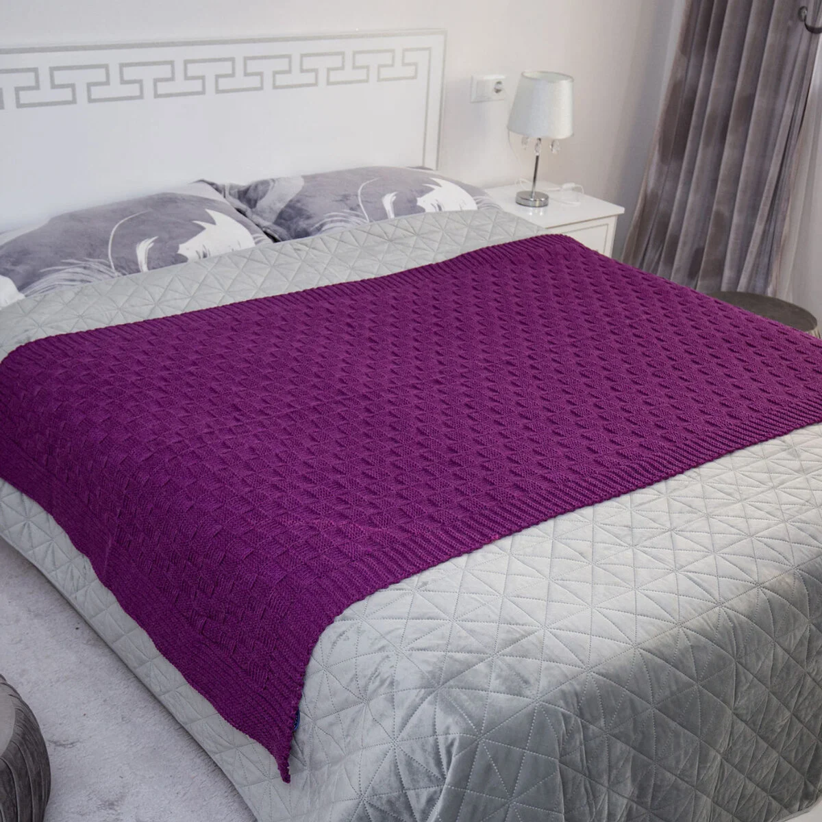 Irish Fisherman Aran Wool Throw Blanket – Basket Stitch Celtic Decor - Image 15 | Lily's Pad Studio