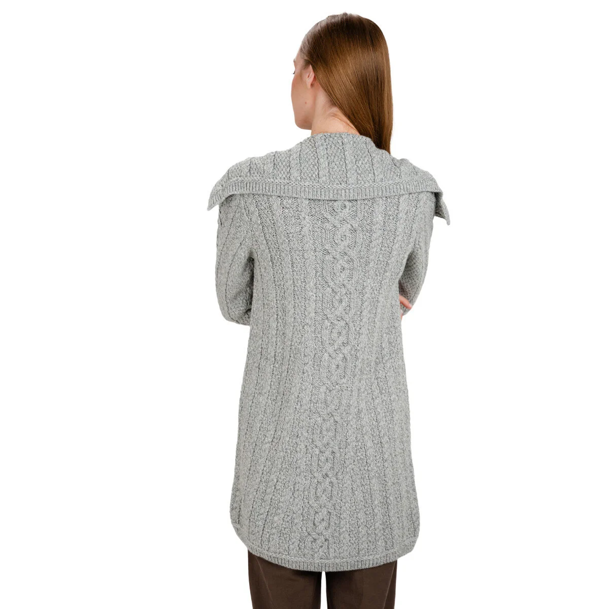 Irish Ladies 4 Button Collar Merino Wool Cable Knit Coat – Made in Ireland - Image 14 | Lily's Pad Studio