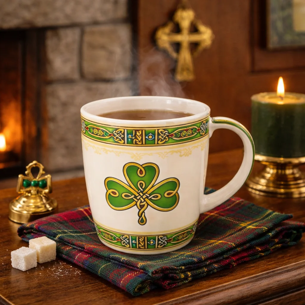 Irish Shamrock Ceramic Mug – Classic Heritage Drinkware | Lily's Pad Studio