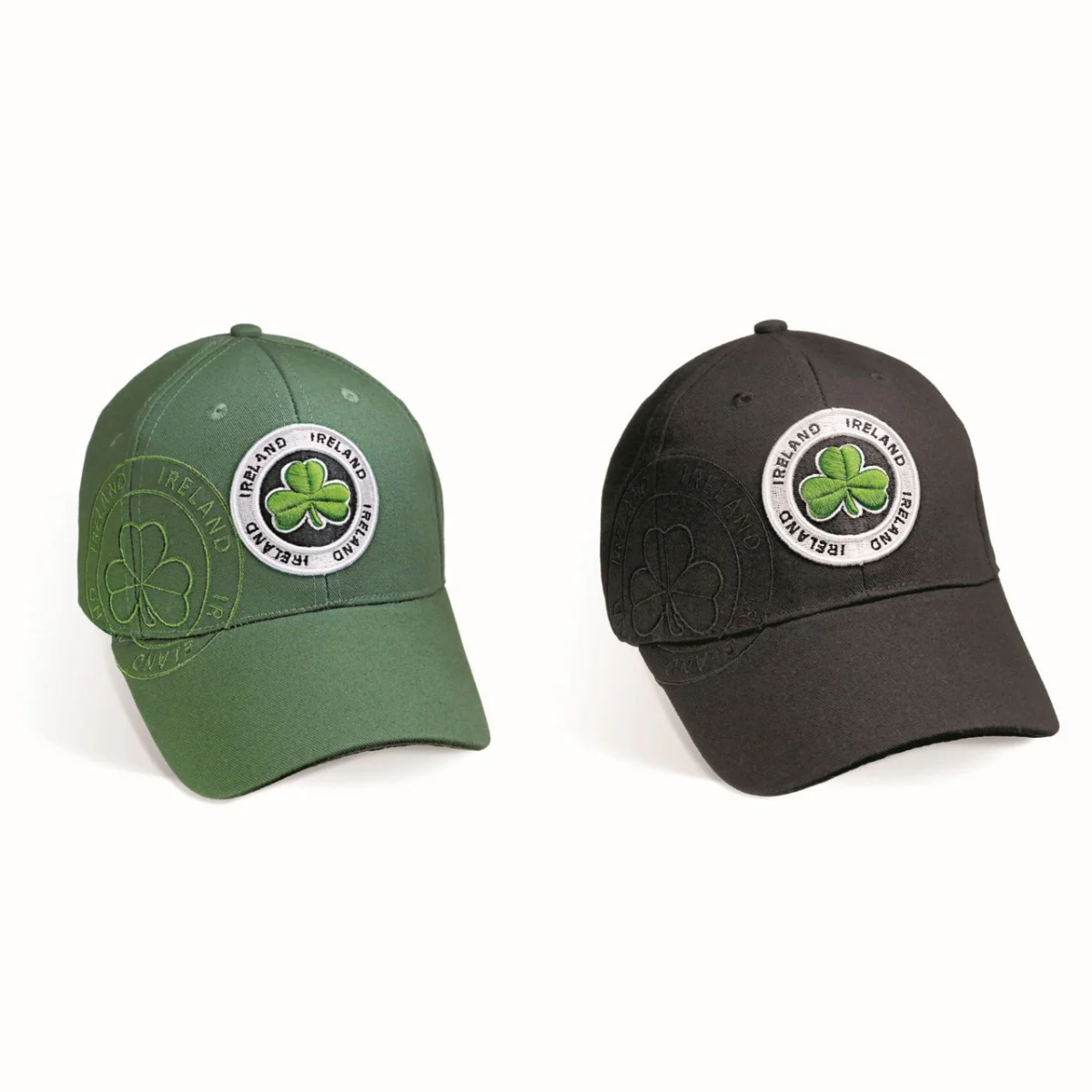 Irish Shamrock Embroidered Baseball Cap - Black or Green - Image 1 | Lily's Pad Studio