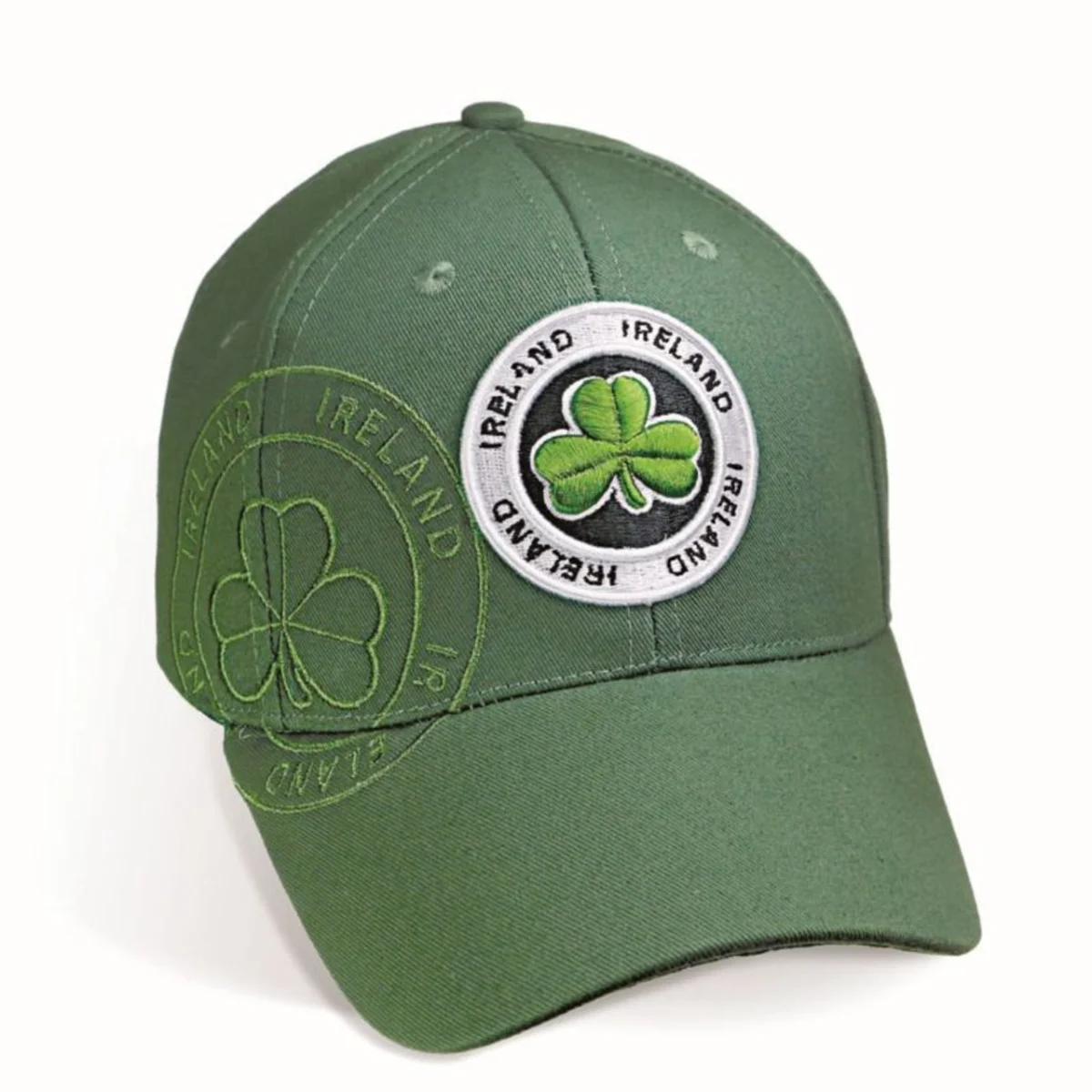 Irish Shamrock Embroidered Baseball Cap - Black or Green - Image 2 | Lily's Pad Studio