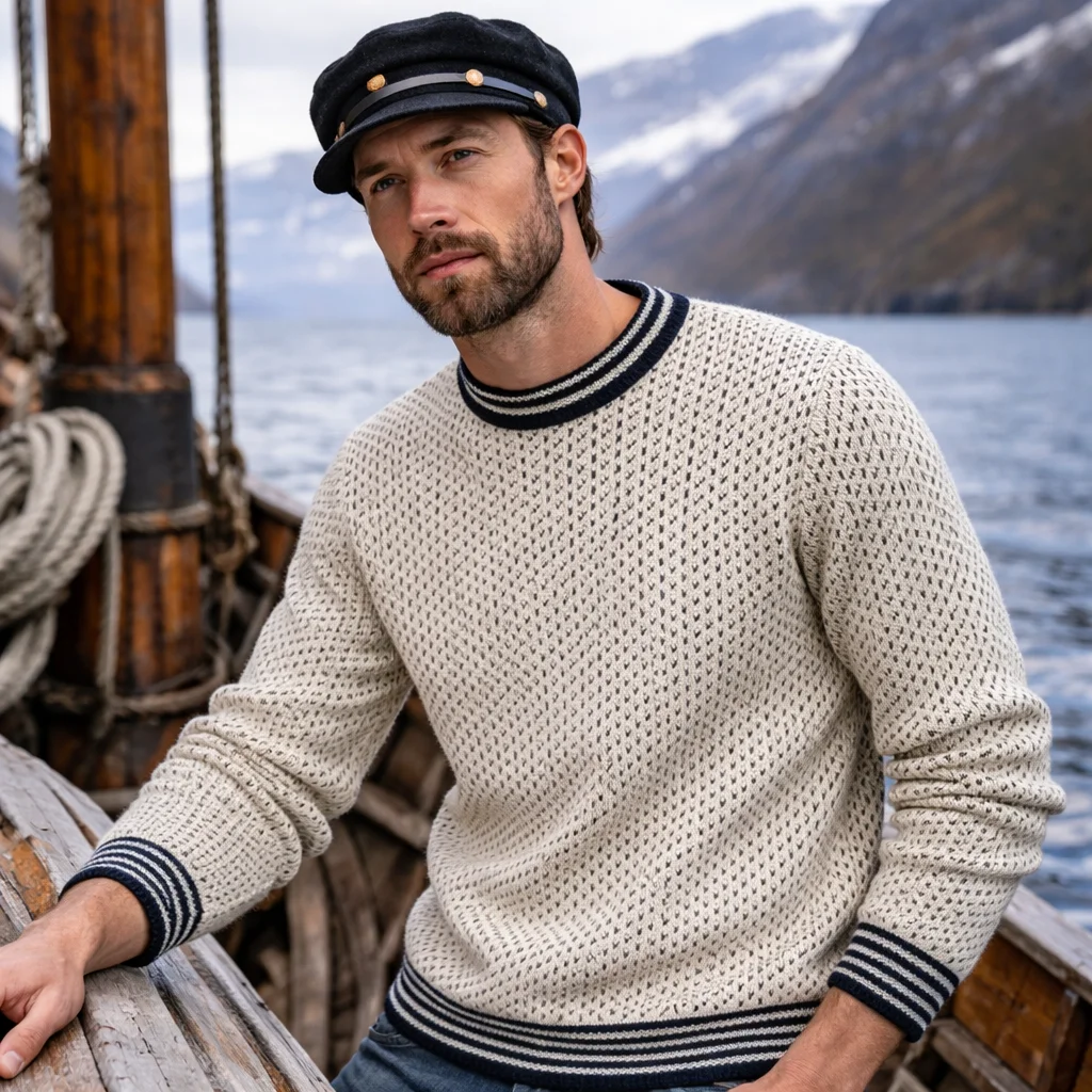 Island (Iceland) Original Norwegian Fisherman Sweater – 100% Norwegian Wool - Image 2 | Lily's Pad Studio