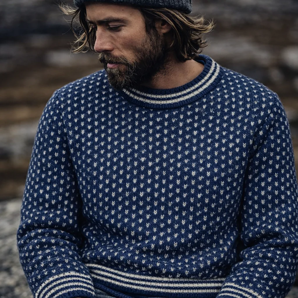 Island (Iceland) Original Norwegian Fisherman Sweater – 100% Norwegian Wool - Image 1 | Lily's Pad Studio