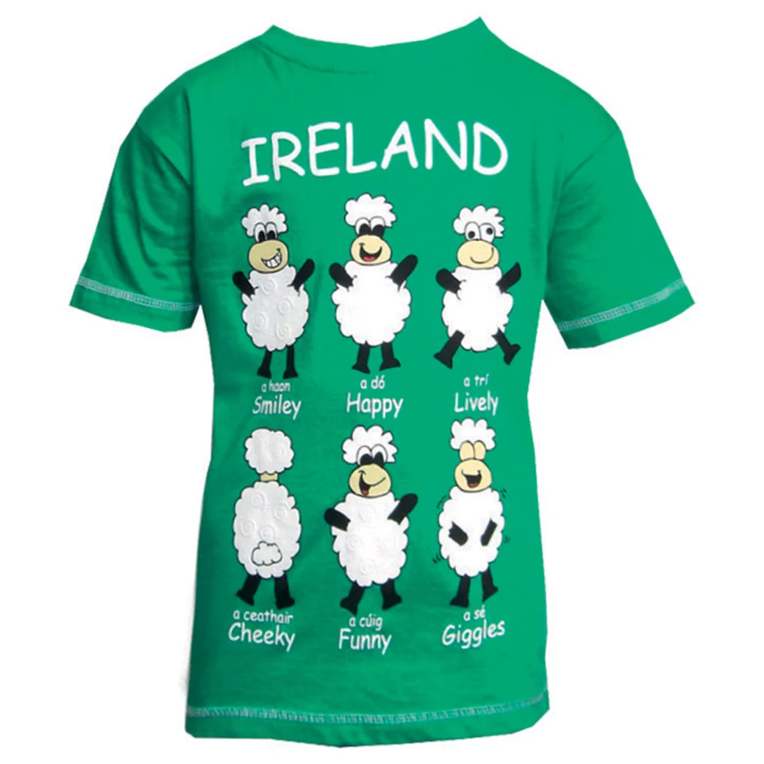 Kids Green Ireland Happy Sheep Cotton T-Shirt - Image 8 | Lily's Pad Studio
