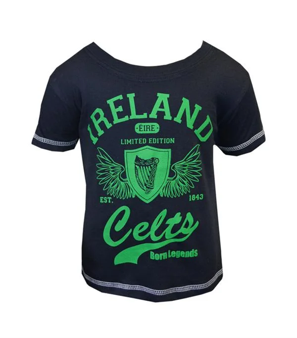 Kids Navy Celtic Legends Ireland T-Shirt - Image 2 | Lily's Pad Studio