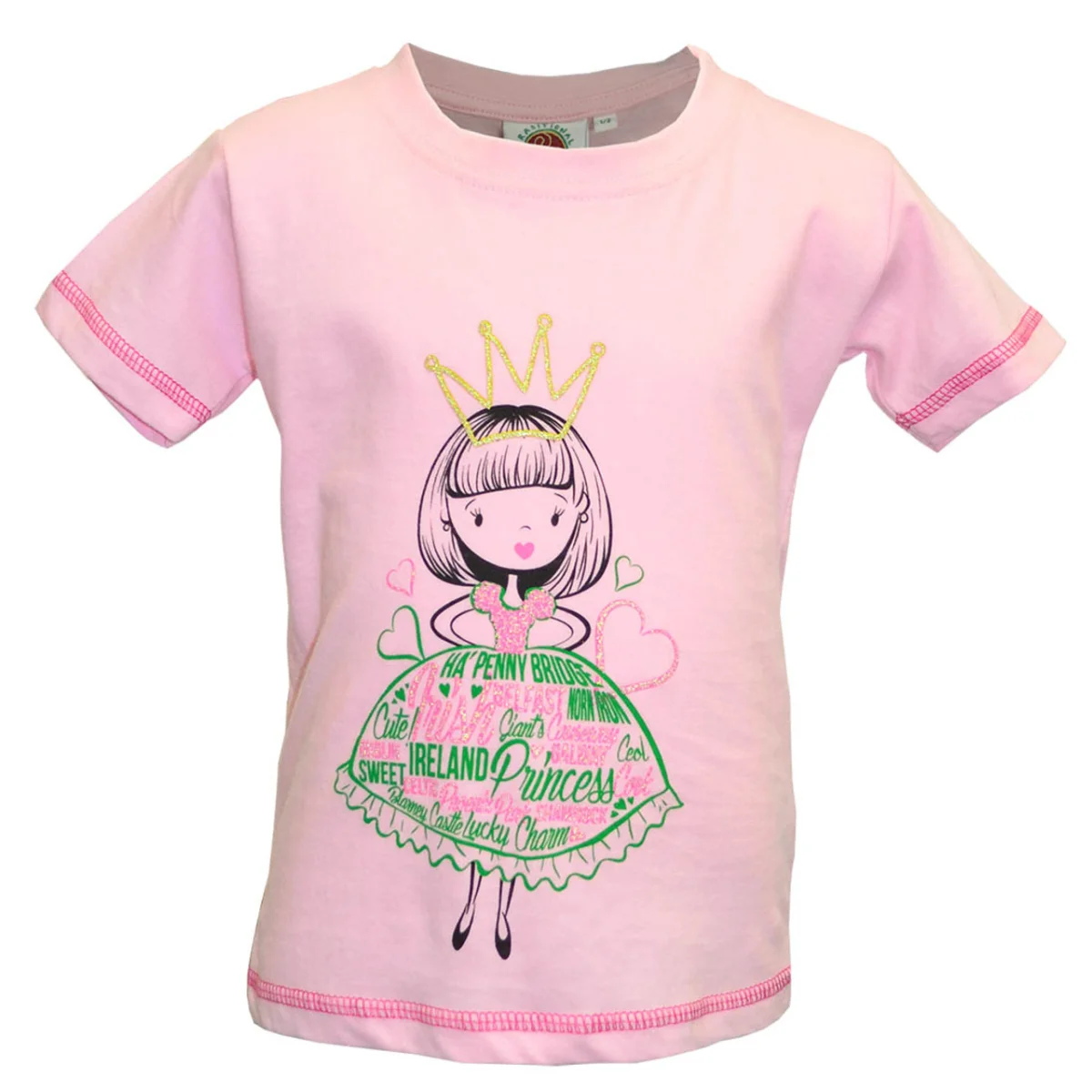 Kids' Pink "Irish Princess" Cotton T-Shirt | Lily's Pad Studio