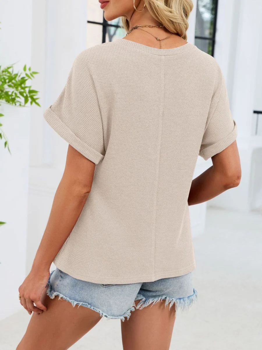 Lace-Trimmed Round Neck T-Shirt - Image 10 | Lily's Pad Studio