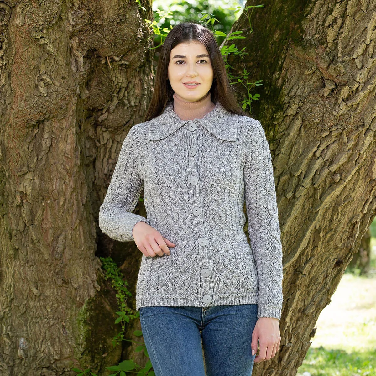 Ladies Buttoned Cardigan - Image 2 | Lily's Pad Studio