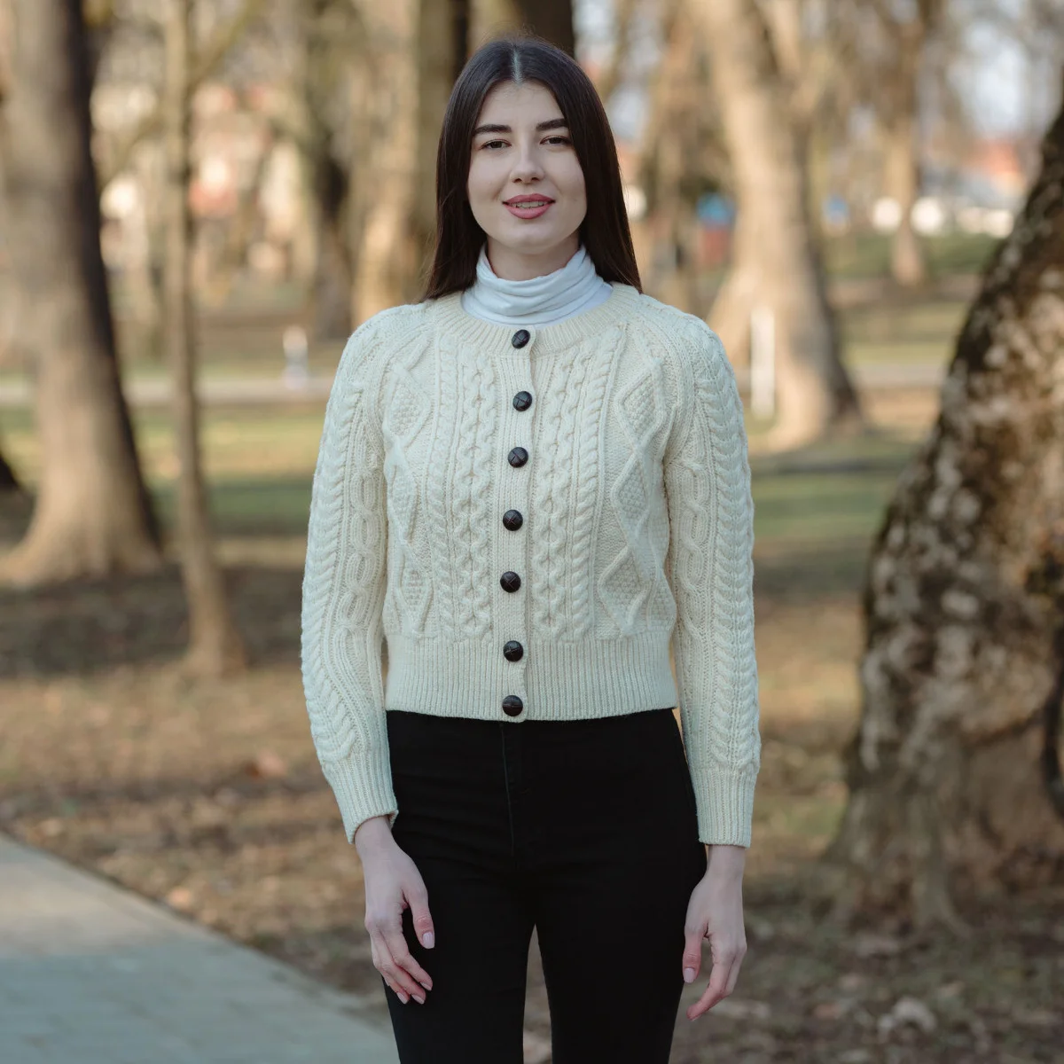 Ladies Cable Cardigan - Image 4 | Lily's Pad Studio