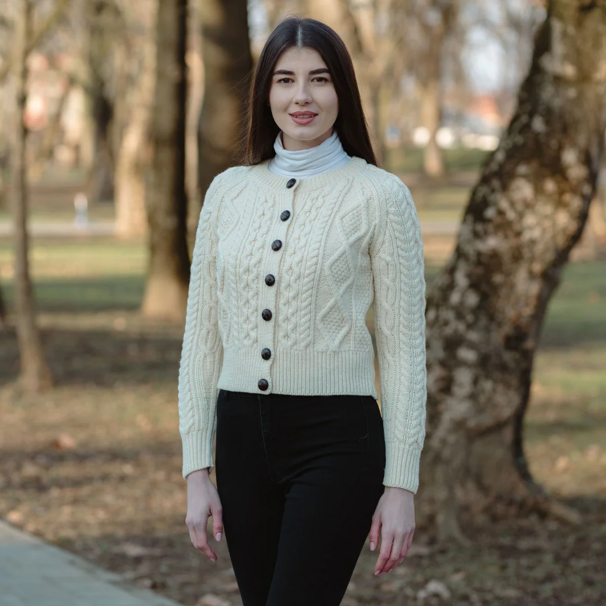 Ladies Cable Cardigan - Image 10 | Lily's Pad Studio